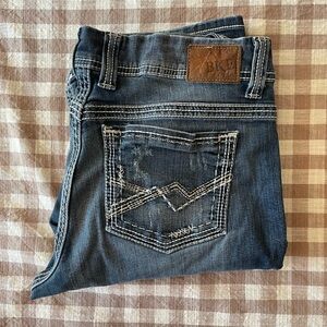 BKE medium wash bootcut jeans size 33 long